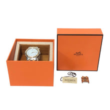 画像をギャラリービューアに読み込む, HERMES エルメス 36mm クリッパー CL6.720 腕時計 ステンレススチール/GP コンビ クオーツ ホワイト文字盤【中古】 メンズ