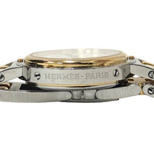 이미지를 갤러리 뷰어에 로드 , HERMES エルメス 24mm クリッパー 51.03 腕時計 ステンレススチール/GP コンビ クオーツ ホワイト文字盤【中古】 レディース