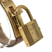 画像をギャラリービューアに読み込む, HERMES エルメス ケリーウォッチ 腕時計 ゴールド ブラウン 〇U刻印 クオーツ ゴールド文字盤【中古】 レディース