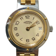 이미지를 갤러리 뷰어에 로드 , HERMES エルメス クリッパー 24mm 51.03 腕時計 GP/SS コンビ クオーツ アイボリー文字盤【中古】 レディース