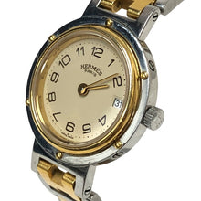 이미지를 갤러리 뷰어에 로드 , HERMES エルメス クリッパー 24mm 51.03 腕時計 GP/SS コンビ クオーツ アイボリー文字盤【中古】 レディース