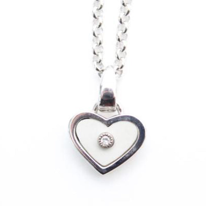 Wedgwood ウェッジウッド ジャスパー ハートネックレス ダイヤモンド ホワイト×シルバー【中古】 レディース
