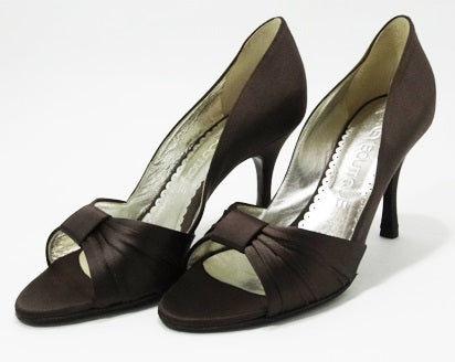 フォクシー FOXEY パンプス サテン ブラウン サイズ37 24cm相当 【中古】【新品同様】【美品】