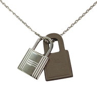 HERMES エルメス オーケリー ペンダント ネックレス レザー エトゥープ×シルバー D刻印【中古】【美品】レディース