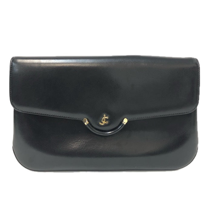 CHARLES JOURDAN シャルル・ジョルダン 2WAY チェーンショルダー クラッチバッグ レザー ブラック【中古】 レディース