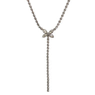 SWAROVSKI スワロフスキー バタフライモチーフ Y字型ネックレス シルバー【中古】レディース