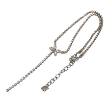 画像をギャラリービューアに読み込む, SWAROVSKI スワロフスキー バタフライモチーフ Y字型ネックレス シルバー【中古】レディース
