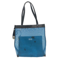 ロエベ LOEWE ポーチ付き メッシュ トートバッグ ハンドバッグ  ブルー【中古】