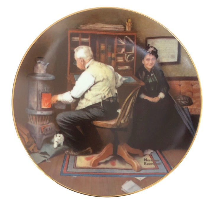 Norman Rockwell ノーマン ロックウェル コレクタープレート 飾り皿 絵皿 Keeping Company インテリア 陶器【中古】