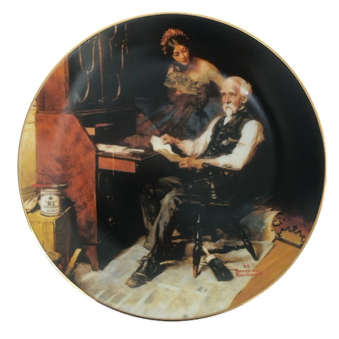 Norman Rockwell ノーマン ロックウェル コレクタープレート 飾り皿 絵皿 The Love Letters インテリア 陶器【中古】