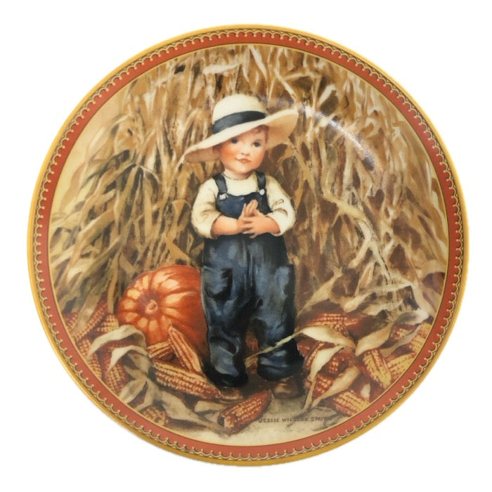 Jessie Willcox Smith ジェシー ウィルコックス スミス コレクタープレート 飾り皿 絵皿 THANKSGIVING インテリア 陶器【中古】