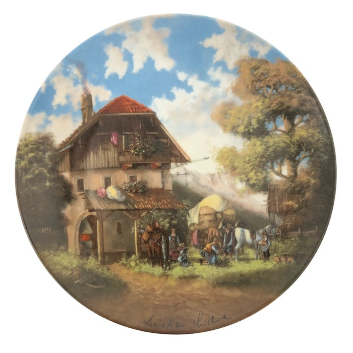 Seltmann Weiden ゼルトマン ヴァイデン コレクタープレート 飾り皿 絵皿 Vor der Schmiede インテリア 陶器【中古】
