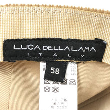 Load image into Gallery viewer, ルーカ デッラ ラーマ  LUCA DELLA LAMA  コーデュロイキャップ 帽子サイズ58  ベージュブラウン【中古】
