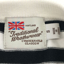 Load image into Gallery viewer, トラディショナルウェザーウェア TraditionalWeatherwear プルオーバー クルーネックニット 7分袖 ブラック ホワイト ボーダー柄【中古】【美品】
