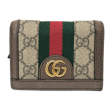 画像をギャラリービューアに読み込む, GUCCI グッチ オフィディア コンパクトウォレット 二つ折り財布 GGスプリームキャンバス 523155 ブラウン系【中古】レディース
