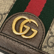 画像をギャラリービューアに読み込む, GUCCI グッチ オフィディア コンパクトウォレット 二つ折り財布 GGスプリームキャンバス 523155 ブラウン系【中古】レディース

