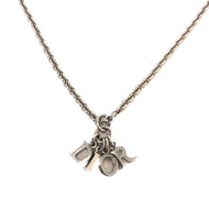 ディオール Dior  ロゴネックレス  シルバー【中古】【美品】