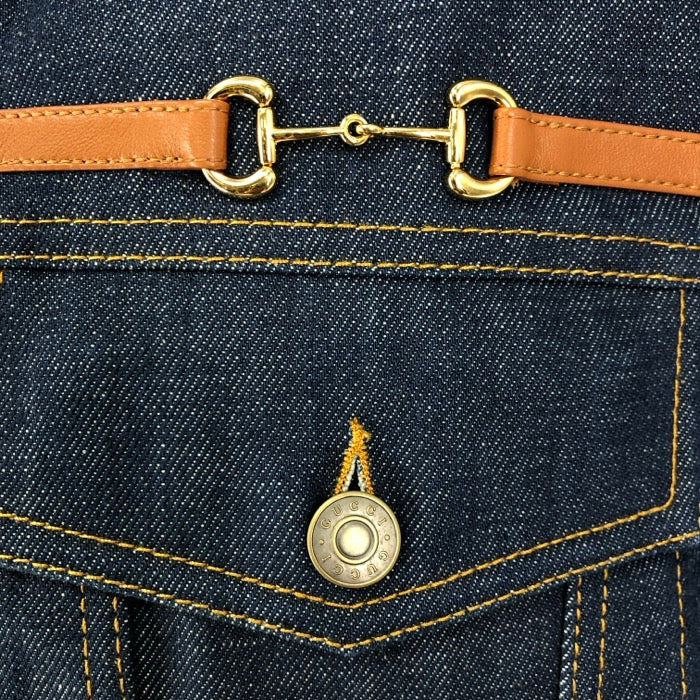 大特価‼️ GUCCI グッチホースビット Gジャン 46 デニムジャケット ホースビット GGキャンバス ジャケット ・キャメル＆ダークブラウン