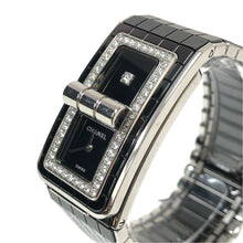 画像をギャラリービューアに読み込む, CHANEL シャネル 1Pダイヤ ダイヤベゼル クオーツ コード ココ H5148 腕時計 セラミック/ステンレススチール ブラック レディース 【中古】
