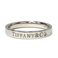 TIFFANY&Co. ティファニー フラットリング ダイヤ1P 指輪 プラチナ 磨き済み ユニセックス 男女兼用 ジュエリー アクセサリー【中古】