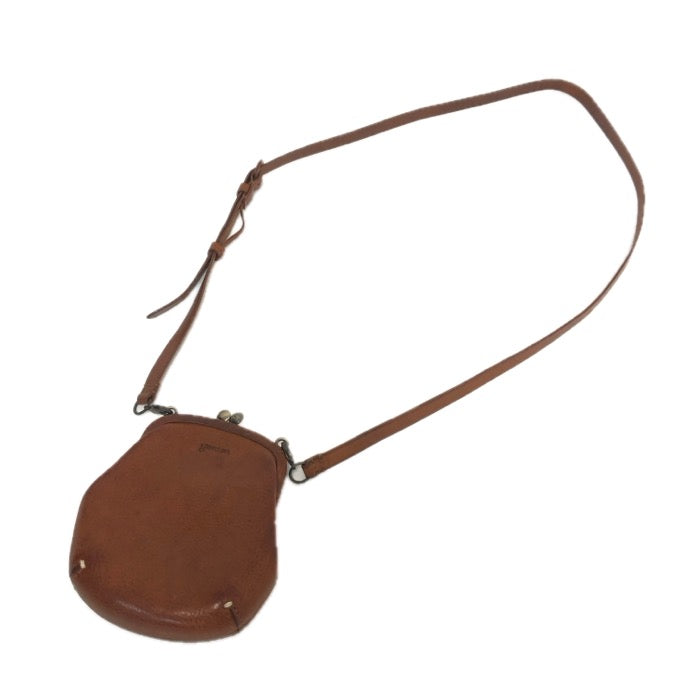 genten ゲンテン がま口 2way ショルダーバッグ 牛革 ブラウン