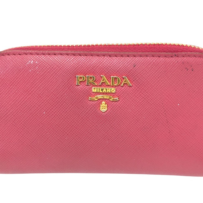 美品✨ PRADA ラウンドファスナー ケース サフィアーノレザー ピンク PRADA プラダ ラウンドファスナー 6連 キーケース/サフィアーノレザー