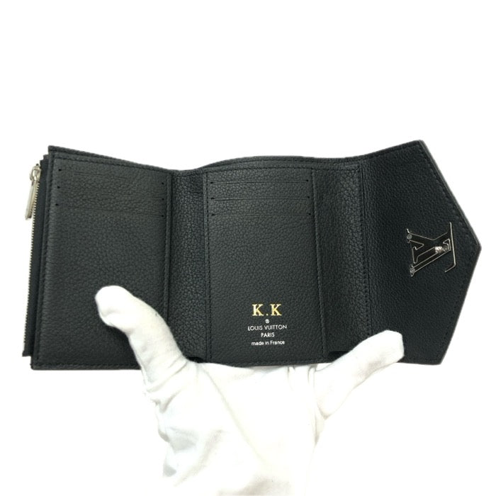 Louis Vitton エピ 黒 二つ折り財布 イニシャル ミュルティプル LOUIS VUITTON◇イニシャル入り/ポルトフォイユ・ミュルティプル_