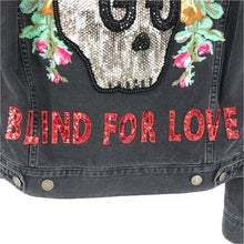 画像をギャラリービューアに読み込む, GUCCI グッチ DIY BLIND FOR LOVE GGスカル デニムジャケット コットン ブラック サイズ46(S-M相当)【中古】メンズ
