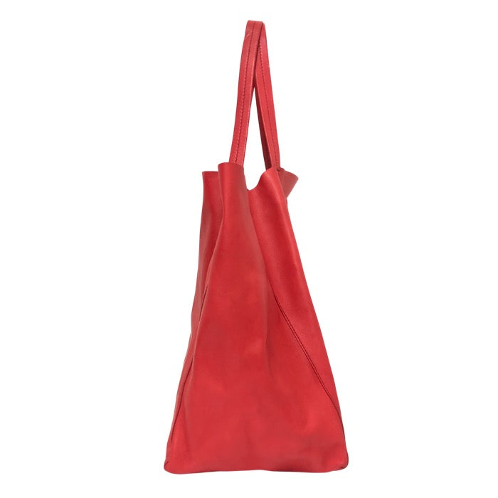 CELINE セリーヌ ホリゾンタルカバ トートバッグ レザー レッド【中古