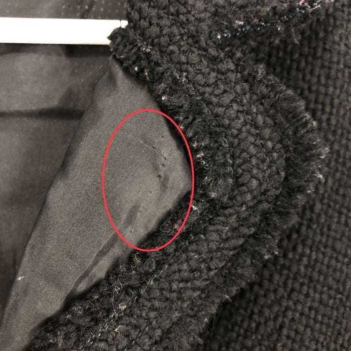 PRADA プラダ 装飾ビジュー リボン付き テーラードジャケット ツイード