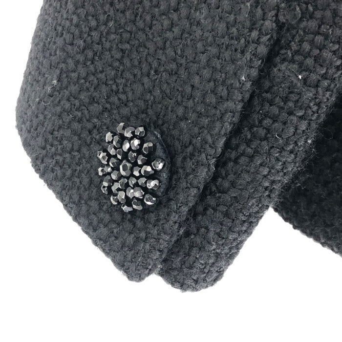 PRADA プラダ 装飾ビジュー リボン付き テーラードジャケット ツイード