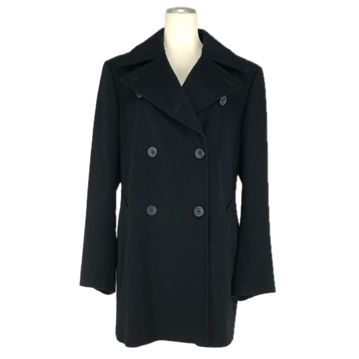 MAX MARA マックスマーラ 白タグ ダブルブレスト ショート ピーコート ウール ブラック【中古】 レディース