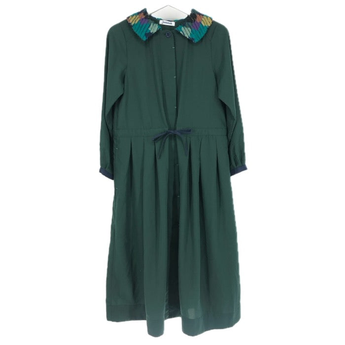 Jocomomola ホコモモラ スラッシュキルトシャツ ワンピース グリーン【中古】 レディース