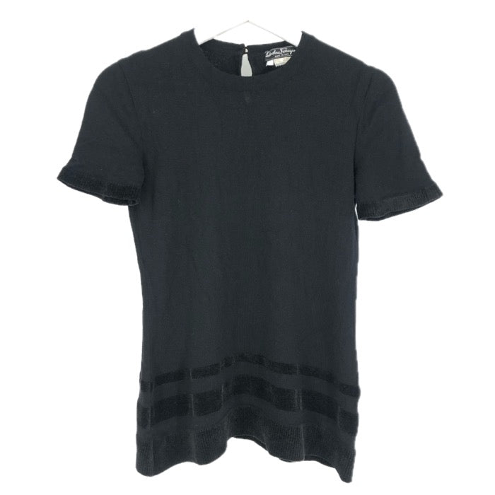 Salvatore Ferragamo サルヴァトーレフェラガモ 半袖 カットソー ニット ウール ブラック【中古】 レディース