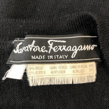 画像をギャラリービューアに読み込む, Salvatore Ferragamo サルヴァトーレフェラガモ 半袖 カットソー ニット ウール ブラック【中古】 レディース
