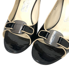 画像をギャラリービューアに読み込む, Salvatore Ferragamo サルヴァトーレフェラガモ オープントゥ パンプス エナメル ブラック【中古】 レディース
