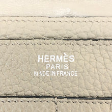 画像をギャラリービューアに読み込む, HERMES エルメス ドゴンGM 長財布 レザー グレー □J刻印【中古】 ユニセックス
