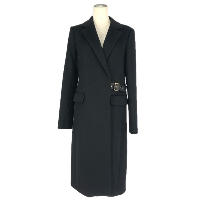 Salvatore Ferragamo サルヴァトーレフェラガモ チェスターコート ロング カシミヤ ブラック Lサイズ相当【中古】 レディース