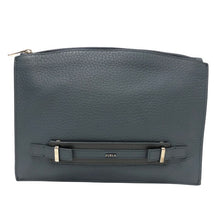 将图片加载到图库查看器，Furla フルラ セカンドバッグ 22621 クラッチバッグ 本革 ブルー【中古】【美品】 メンズ
