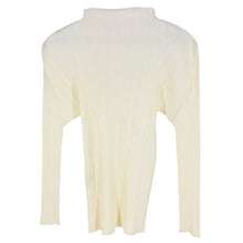 画像をギャラリービューアに読み込む, Pleated Please Issey Miyake プリーツプリーズ イッセイミヤケ プリーツ 長袖 ハイネック カットソー ホワイト XLサイズ相当【中古】 レディース
