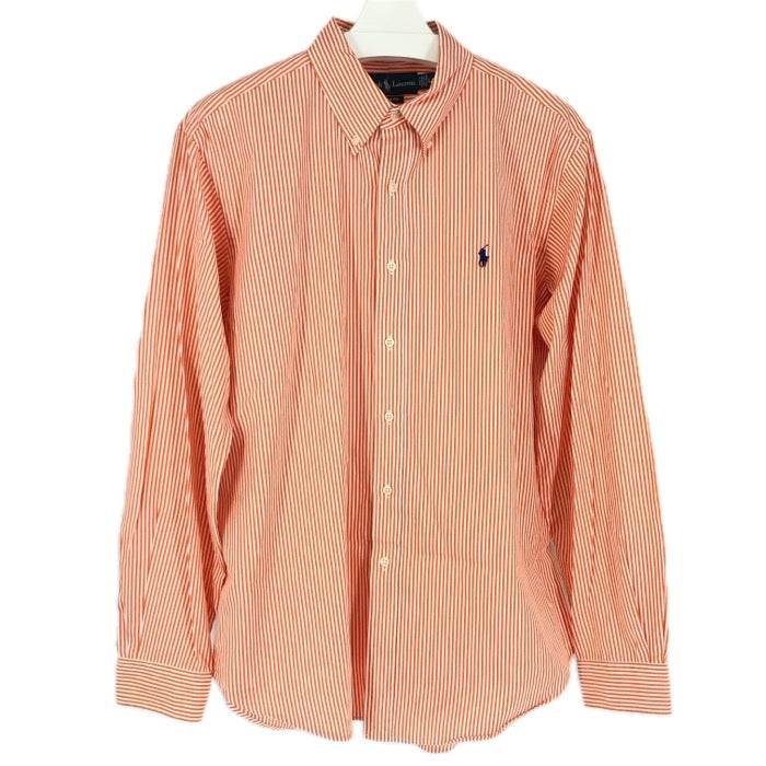 RALPH LAUREN ラルフローレン 長袖シャツ コットン オレンジ ホワイト ストライプ サイズL/G【中古】 メンズ