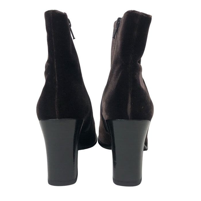 プラダ　ショートブーツ PRADA プラダ サイドジップ ショート ブーツ ベロア