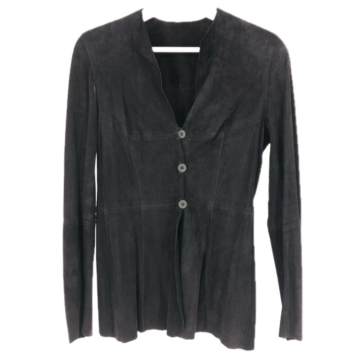 GIORGIO ARMANI ジョルジオアルマーニ レザージャケット 山羊/ゴートレザー ブラック M-Lサイズ相当【中古】 レディース