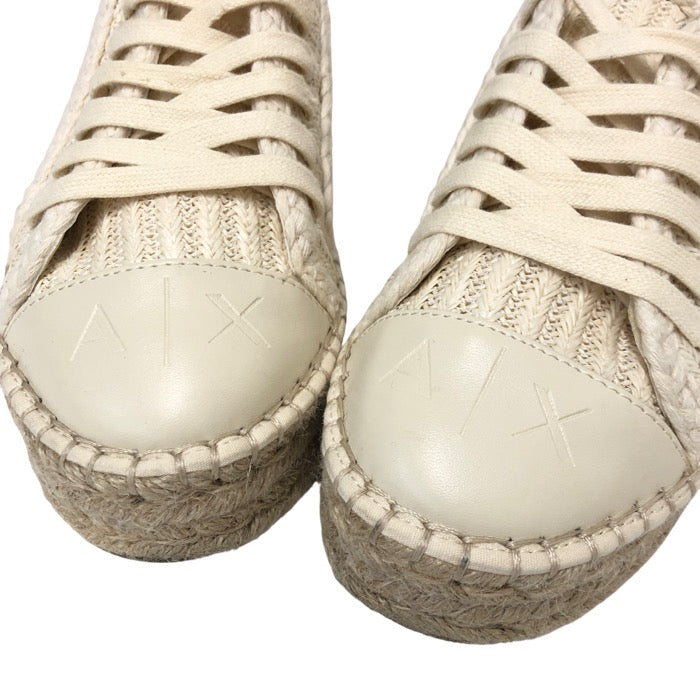 ARMANI EXCHANGE アルマーニエクスチェンジ エスパドリーユ XDC006 スニーカー ベージュ 23.5cm相当【中古】 レディース