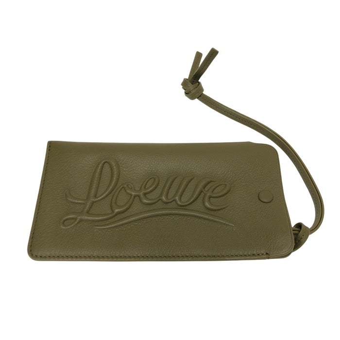 LOEWE ロエベ ループポーチ ハンドポーチ C630G40X03 ポーチ カーフ オリーブ【中古】 【美品】ユニセックス