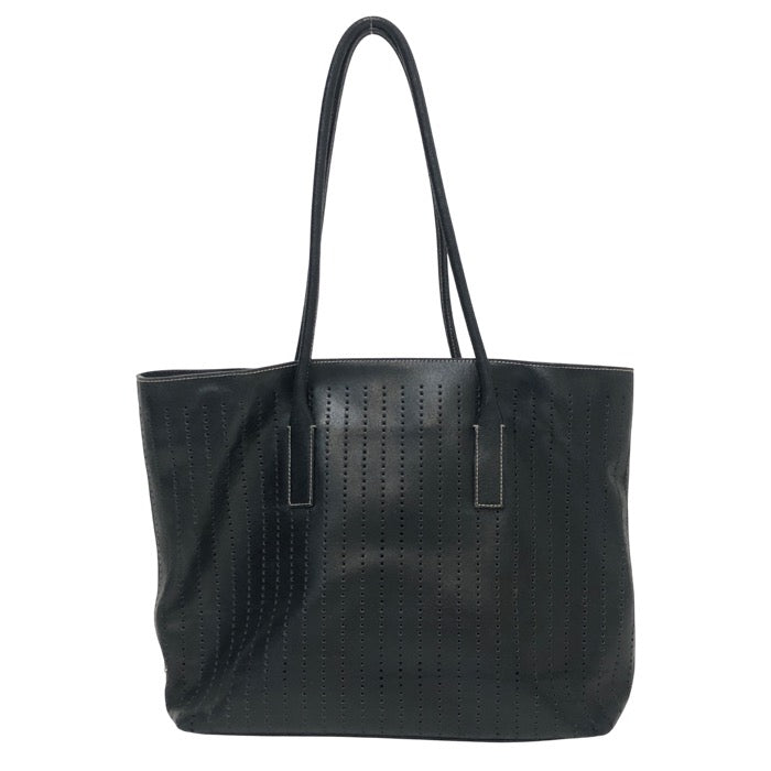 PRADA プラダ 三角ロゴプレート トートバッグ パンチングレザー ブラック【中古】 レディース