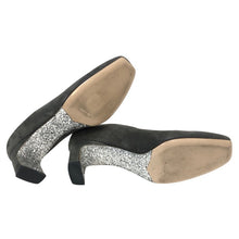 將圖片載入圖庫檢視器 MIUMIU ミュウミュウ グリッター スクエアトゥ パンプス スウェード ダークグレー 25cm相当【中古】 レディース
