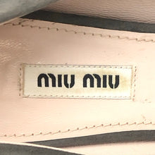 將圖片載入圖庫檢視器 MIUMIU ミュウミュウ グリッター スクエアトゥ パンプス スウェード ダークグレー 25cm相当【中古】 レディース
