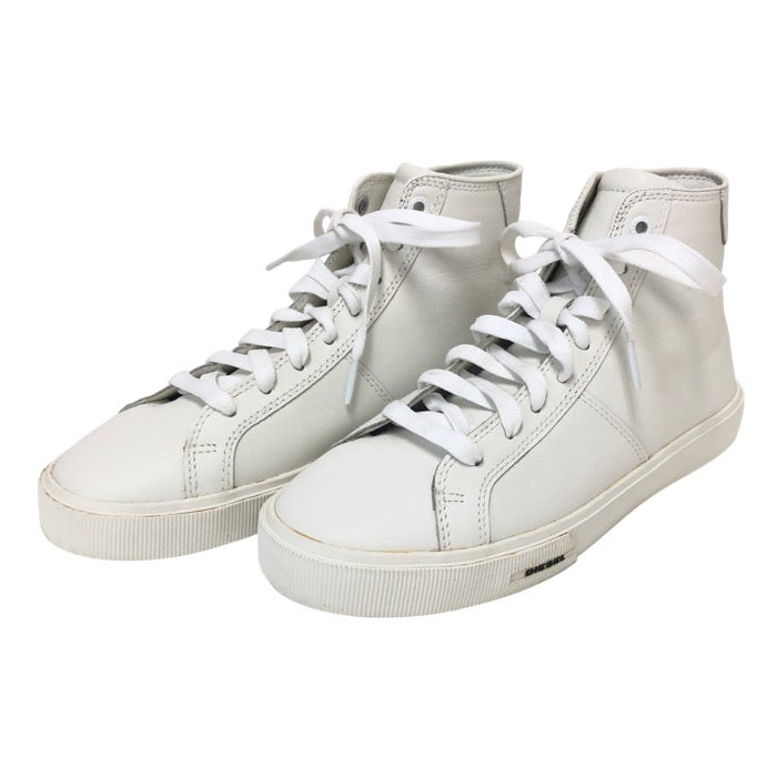 DIESEL ディーゼル ハイカット スニーカー レザー ホワイト 24.5cm【中古】 レディース