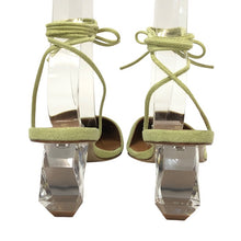 將圖片載入圖庫檢視器 PIPPICHIC ピッピシック レースアップ クリスタルヒール ミュール スウェード パステルグリーン 24.5cm相当【中古】 レディース
